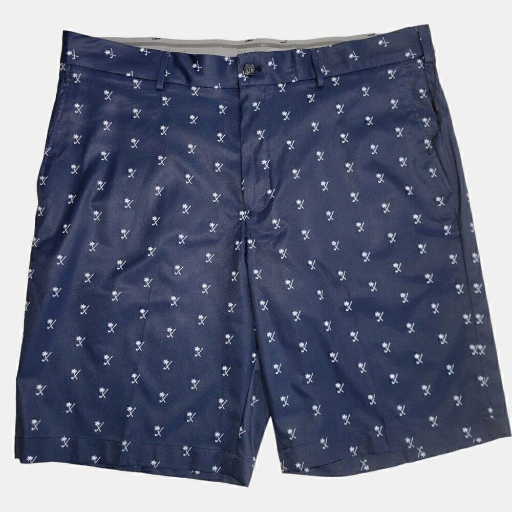 Walter Hagen Shorts Men Size 40 All over print Golf club palm‎ Stretch Waistband